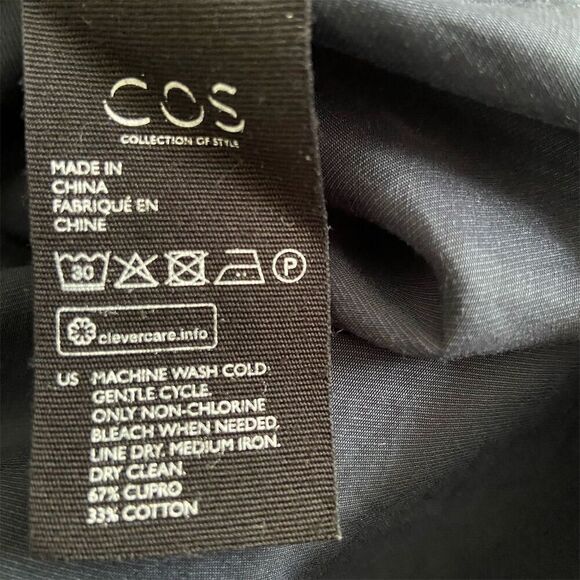 COS Midi Skirt Navy Blue Straight Pencil Elastic Waist Size 6 - Picture 3 of 9